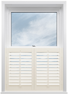 Bromley, Porcelain White - Cafe Style Plantation Shutter